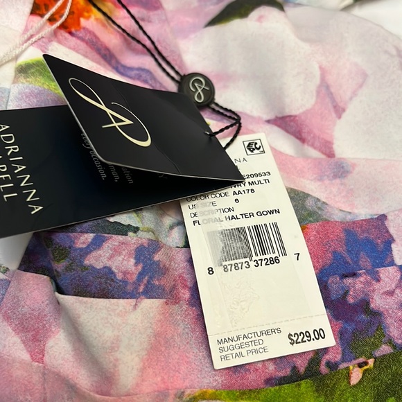 Adrianna Papell Women's Floral Halter Gown. - Picture 16 of 16